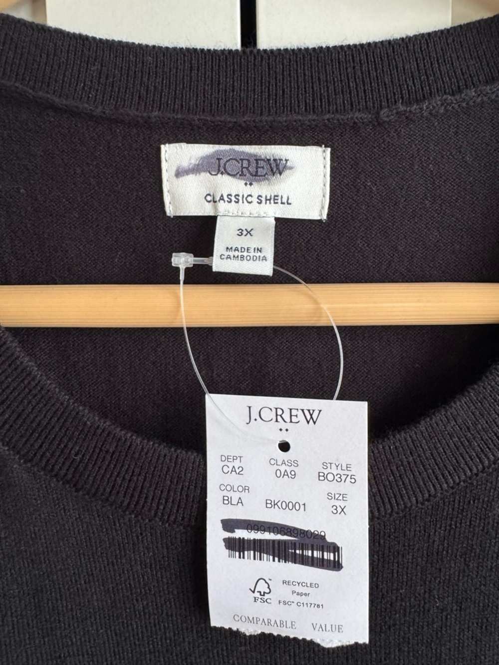 J. Crew Factory Women’s Classic Sweater Shell - Black 3X - Picture 4 of 4